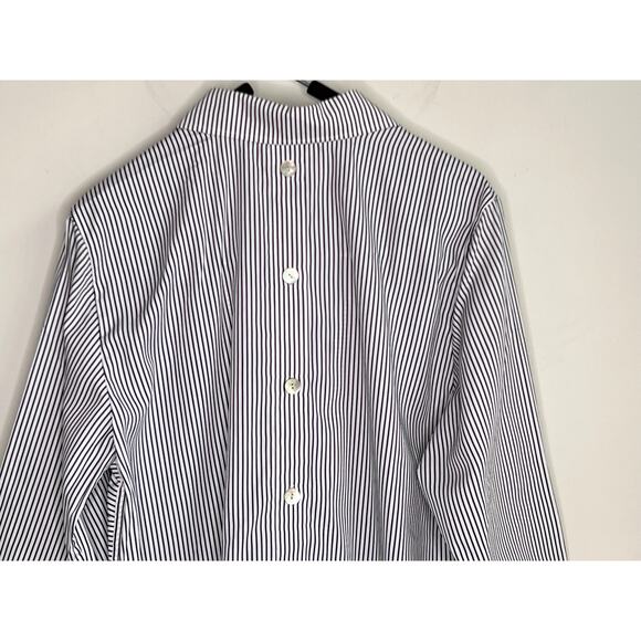 Hinson Wu Aileen Striped 3/4 Sleeve Button Back Popover Shirt Black/White 14 NWT - Picture 12 of 12